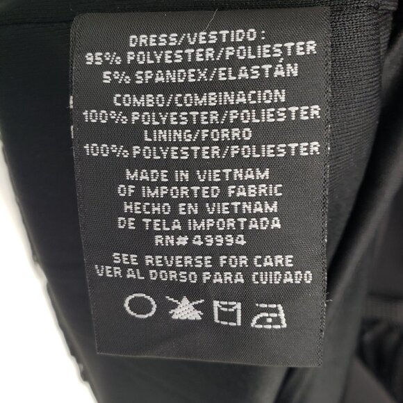 R&M Richards Cold Shoulder Cocktail Dress 12 Fringe Tassels Sheer Cape Black - Picture 11 of 11